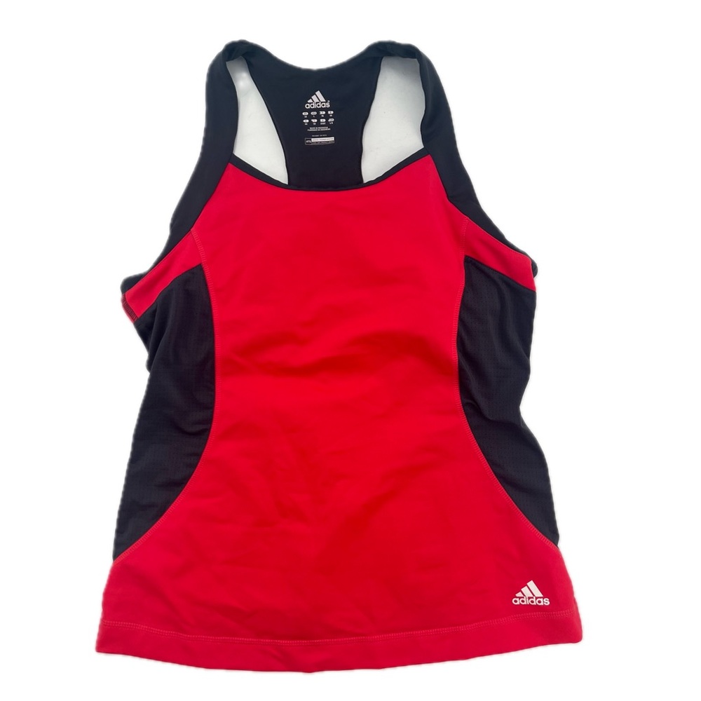 Adidas Thermo System Racer Back Workout Tank Top Coral Red/Graphite Size Large - Picture 16 of 16